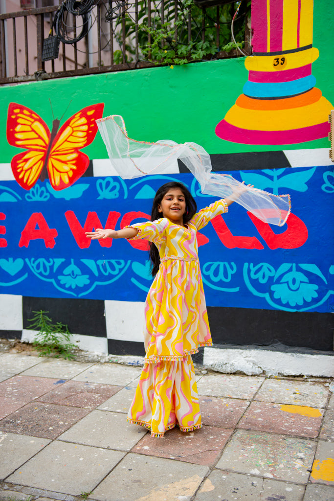 Gotta Patti Kurti Sharara Set With Dupatta