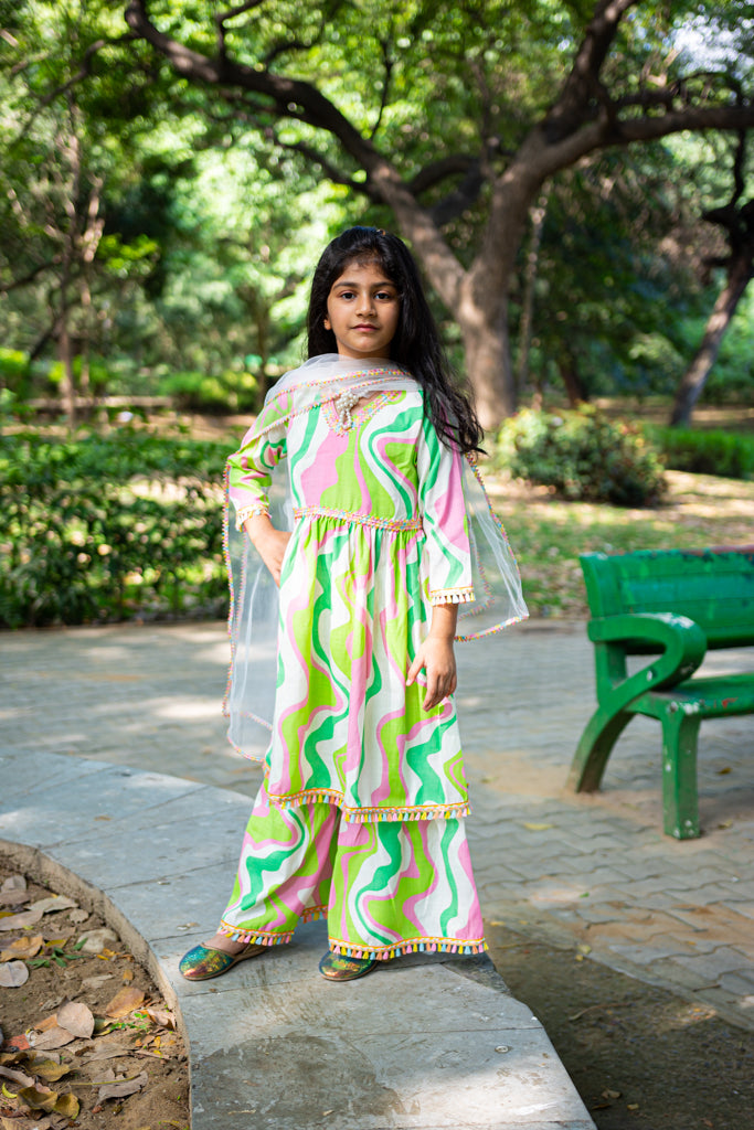 Gotta Patti Kurti Sharara Set With Dupatta